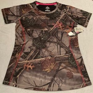 Women’s Detroit Lions Leaves & Branches T-Shirt With Pink Lions Logo and Trim